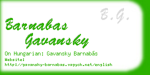 barnabas gavansky business card